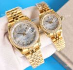 Swiss Quality Rolex Datejust Gold Jubilee Gray Fluted motif Dial Watches 36 or 28